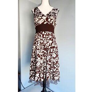 Jessica Midi Dress Wine/Off-White Size US 10